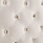 Telaio Letto Queen a Slitta da 43,3'' con Testiera a Orecchioni, Pediera a Volute, Velluto Trapuntato a Bottoni, Ferramenta Antiruggine, Supporto Robusto
