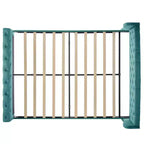 Telaio Letto Queen a Slitta da 43,3'' con Testiera a Orecchioni, Pediera a Volute, Velluto Trapuntato a Bottoni, Ferramenta Antiruggine, Supporto Robusto